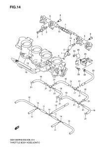 GSX1300R Throttle body hose / joint