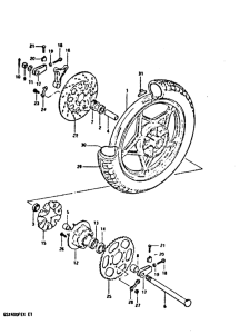 GSX400 Rear wheel complete assy