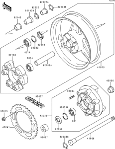 ZR750 Задняя ступица колеса