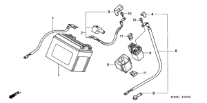 VTR1000F Аккумулятор