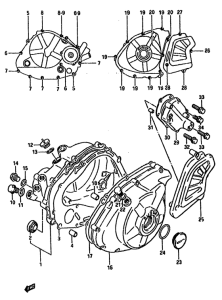 DR600 Crankcase cover ass`y  (v