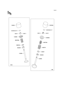 ZX636 Клапана
