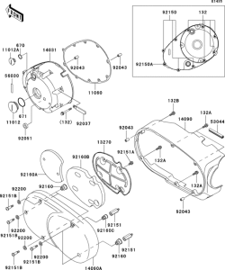  Левая крышка двигателя