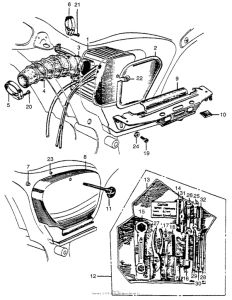 C72 Air cleaner + tools