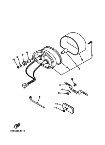 TDM850 Габаритный задний фонарь
