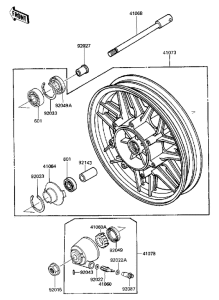 ZG1200 Front wheel / hub