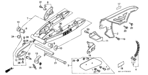 MTX125 Rear fork / chain case