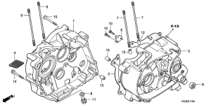 CRF80F Картер двигателя