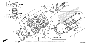 ST1300P (ABS) Левая головка цилиндров
