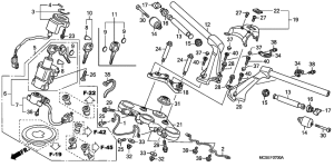 ST1300 Handle pipe / top bridge