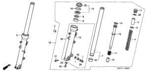 XL1000V Вилка передней оси