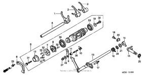 GL1500CD Shift drum + shift fork
