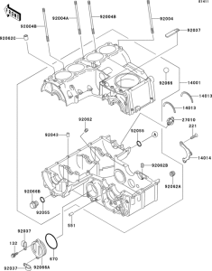 ZR750 Картер двигателя