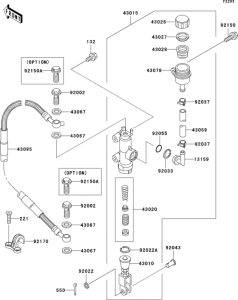 KX125 Задний торм цилиндр