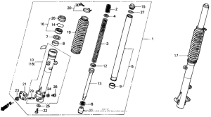 NX250 Передняя вилка