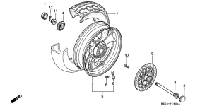 NTV650 Rear wheel complete assy