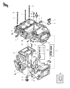 KZ400 Картер двигателя