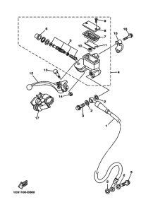 YZ250 YZ250V Передний тормозной цилиндр