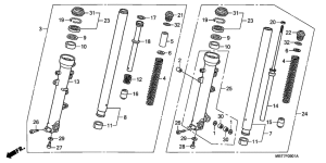 XL1000V (ABS) Вилка передней оси