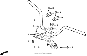 CB125S Handlebar + top bridge 84