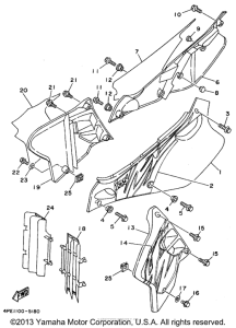 YZ125G1 Боковые обтекатели