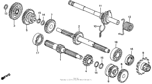 CT90 Transmission + kick starter spindle
