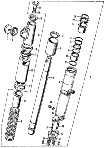 CB350 Cb right front fork k2