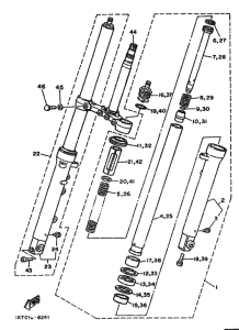 TZR250 Вилка передней оси