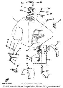 YZ125J Топливный бак