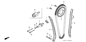 ATC250ES Цепь грм / натяжное устройство