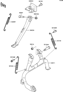 ZX1100 Подножка