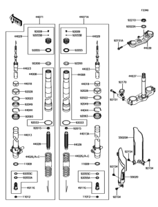 KX100 フロントフォーク