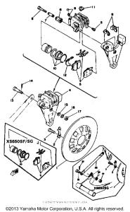 XS650SE-11 - 1978 Rear disc brake caliper
