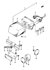 DR650 Задний комбинированный сигнал