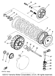 YZ490A Сцепление