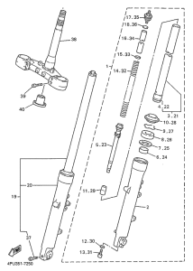 XJR1200SP Передняя вилка