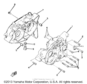 YZ50G Картер двигателя