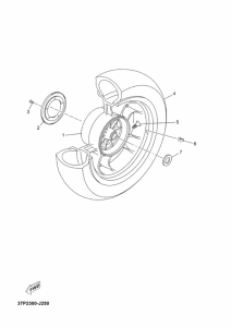 YP125RA Rear wheel complete assy