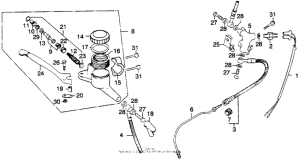 CB360 Master cylinder + brake hose