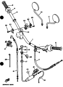 XT225 XT225E Рулевой рычаг и кабель
