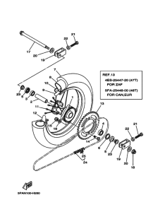 YZ85 Rear wheel complete assy