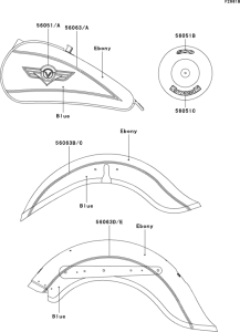 VN800 Decals(ebony / blue)(vn800-b5)