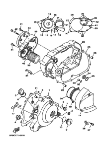 XVS650 Crankcase cover ass`y  (v