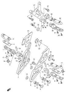 GSX-R1100 Подножки