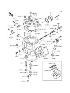 KX500 Головка блока цилиндров / цилиндр