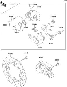 ZX600 Задний тормоз