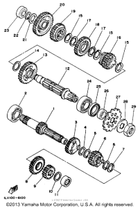 YZ490W Трансмиссия