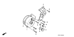 XR200R Крышка картера левая