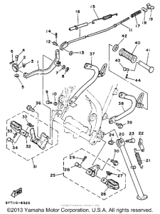 XT350WC (CA ED.) Подножка