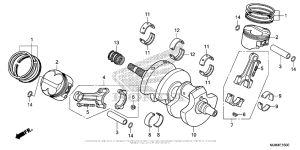 VFR800F Коленчатый вал и поршни